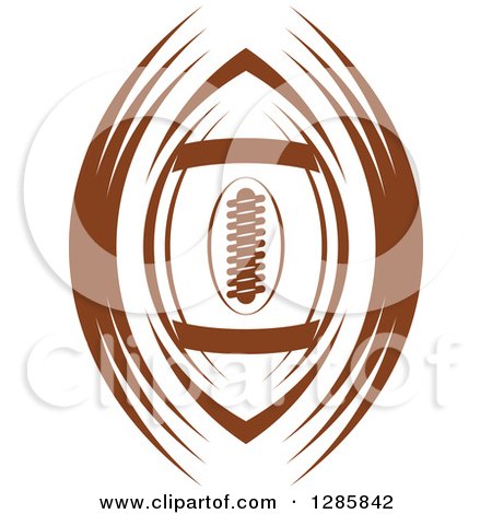 Clipart of a Brown American Football with Swooshes - Royalty Free Vector Illustration by Vector Tradition SM
