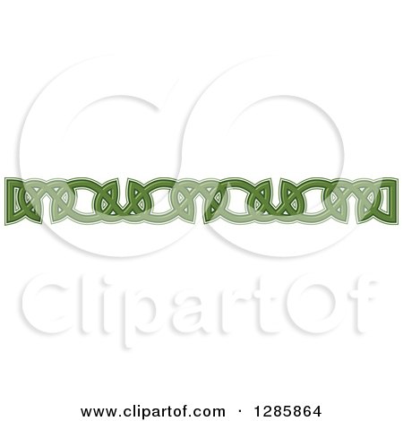 Clipart of a Green Celtic Knot Rule Border Design Element - Royalty Free Vector Illustration by Vector Tradition SM