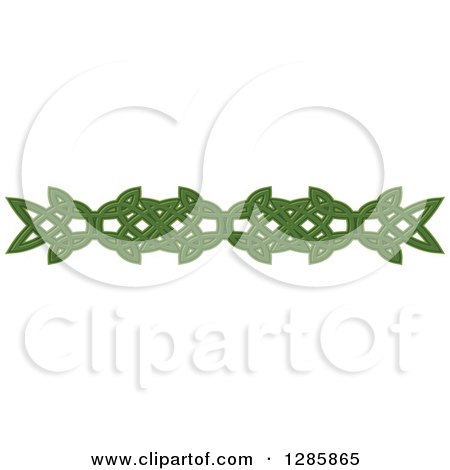 Clipart of a Green Celtic Knot Rule Border Design Element 10 - Royalty Free Vector Illustration by Vector Tradition SM