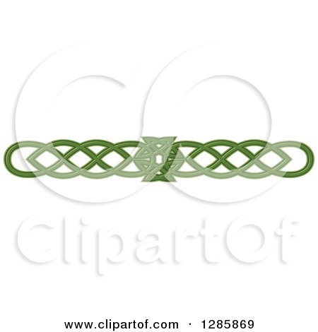 Clipart of a Green Celtic Knot Rule Border Design Element 5 - Royalty Free Vector Illustration by Vector Tradition SM