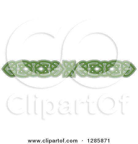 Clipart of a Green Celtic Knot Rule Border Design Element 7 - Royalty Free Vector Illustration by Vector Tradition SM