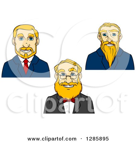 Clipart of Avatars of Blond White Men with Blue Eyes - Royalty Free Vector Illustration by Vector Tradition SM