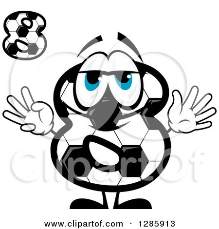 Clipart of Soccer Ball Number Eights - Royalty Free Vector Illustration by Vector Tradition SM