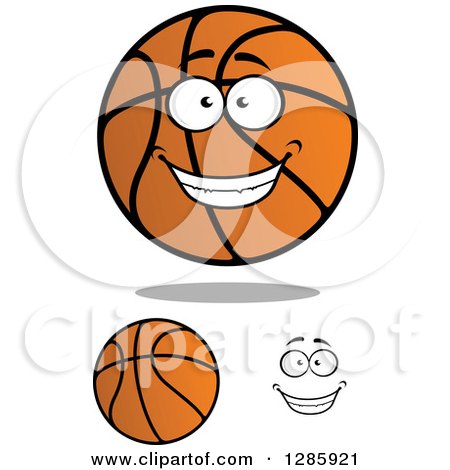Clipart of a Face and Black and Orange Basketballs - Royalty Free Vector Illustration by Vector Tradition SM