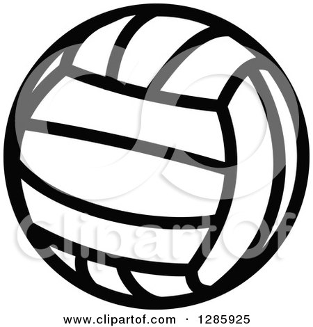 Clipart of a Black and White Volleyball - Royalty Free Vector Illustration by Vector Tradition SM