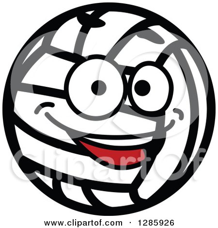Clipart of a Happy Smiling Volleyball Character - Royalty Free Vector Illustration by Vector Tradition SM