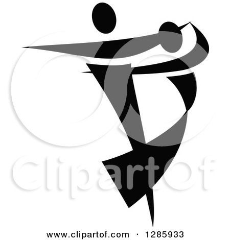 Clipart of a Black and White Ribbon Couple Dancing - Royalty Free Vector Illustration by Vector Tradition SM