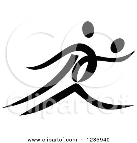 Clipart of a Black and White Ribbon Couple Dancing 2 - Royalty Free Vector Illustration by Vector Tradition SM