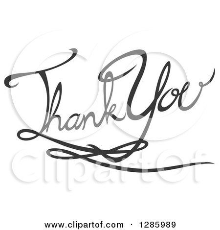 Clipart of Written Gray Thank You Text - Royalty Free Vector Illustration by Cherie Reve