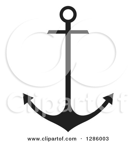 Clipart of a Black Anchor - Royalty Free Vector Illustration by Cherie Reve