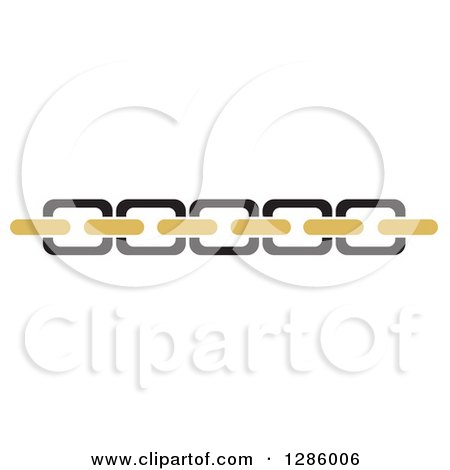 Clipart of a Black and Gold Linked Chain - Royalty Free Vector Illustration by Cherie Reve