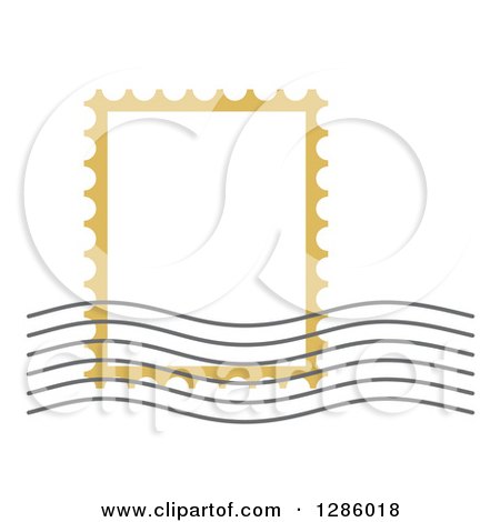 Clipart of a Postal Stamp Frame and Postmark - Royalty Free Vector Illustration by Cherie Reve