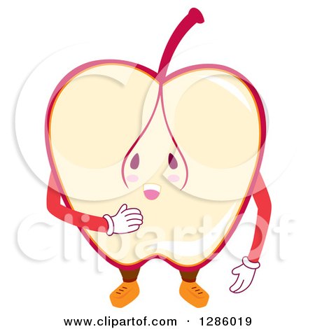 Clipart of a Half Apple Guy - Royalty Free Vector Illustration by Cherie Reve