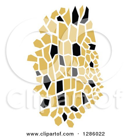 Clipart of a Black and Gold Abstract Skin Design - Royalty Free Vector Illustration by Cherie Reve