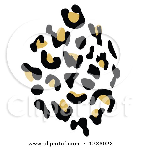 Clipart of a Black and Gold Leopard Print Design - Royalty Free Vector Illustration by Cherie Reve