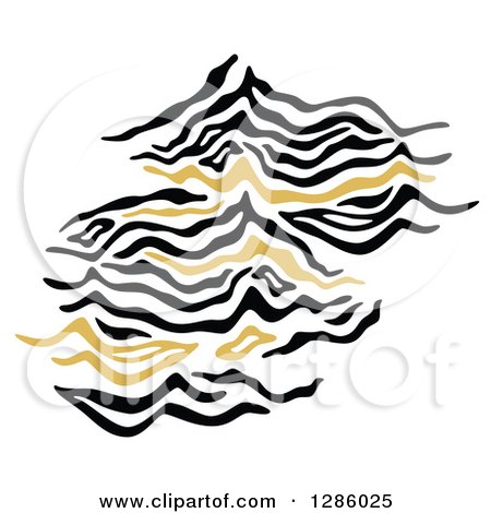 Clipart of a Black and Gold Fingerprint Design - Royalty Free Vector Illustration by Cherie Reve