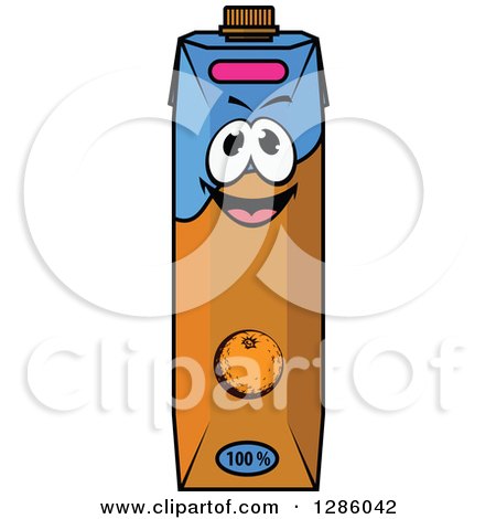 Clipart of a Happy Carton of Orange Juice 3 - Royalty Free Vector Illustration by Vector Tradition SM