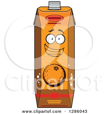 Clipart of a Happy Carton of Orange Juice 4 - Royalty Free Vector Illustration by Vector Tradition SM
