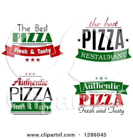Clipart of Text Pizza Designs - Royalty Free Vector Illustration by Vector Tradition SM