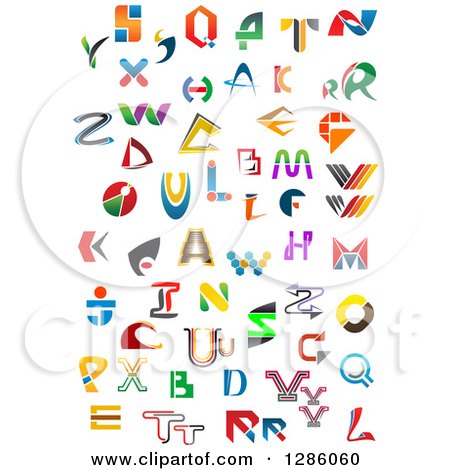 Clipart of Colorful Abstract Alphabet Letters - Royalty Free Vector Illustration by Vector Tradition SM