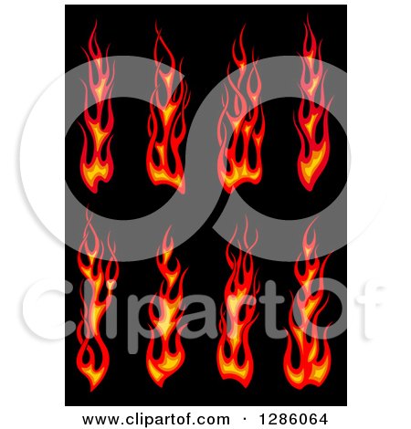 Clipart of Red Flames over Black - Royalty Free Vector Illustration by Vector Tradition SM