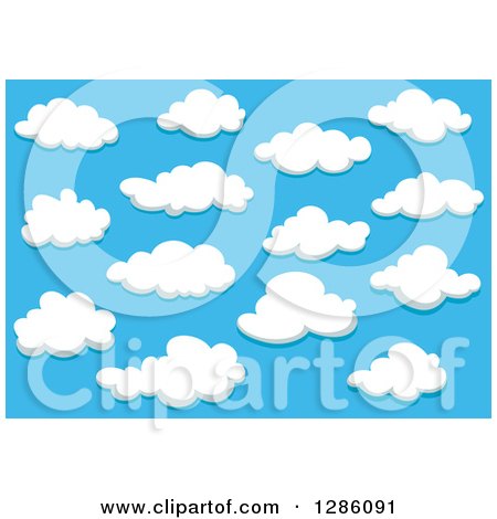 Clipart of a Blue Sky and Puffy White Clouds 5 - Royalty Free Vector Illustration by Vector Tradition SM