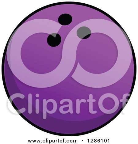 Clipart of a Purple Bowling Ball - Royalty Free Vector Illustration by Vector Tradition SM