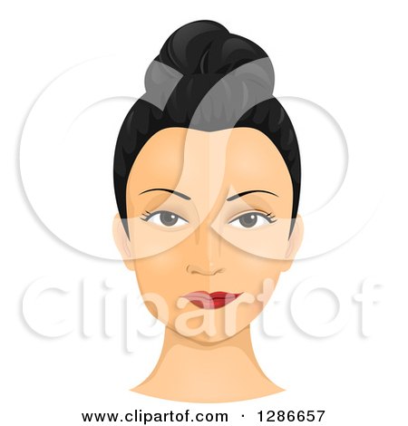 Clipart of a Pre and Post View of a Woman After Facial Cosmetic Surgery - Royalty Free Vector Illustration by BNP Design Studio