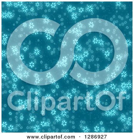 Clipart of a Blue Seamless Snowflake Background - Royalty Free Illustration by Arena Creative