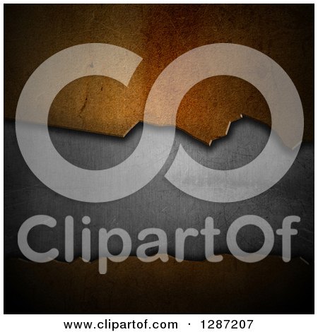 Clipart of a 3d Background of Rusty and Gray Metal - Royalty Free Illustration by KJ Pargeter