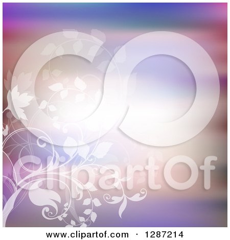 Clipart of a Pastel Blurred Background with Floral Vines - Royalty Free Vector Illustration by KJ Pargeter
