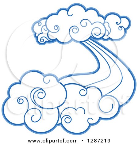 Clipart of Swirly Blue Clouds and Wind 10 - Royalty Free Vector Illustration by Vector Tradition SM