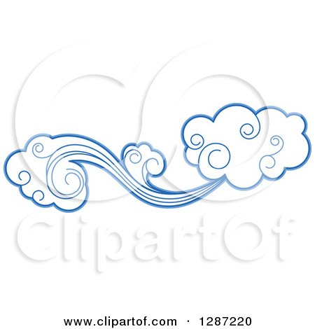 Clipart of Swirly Blue Clouds and Wind 11 - Royalty Free Vector Illustration by Vector Tradition SM