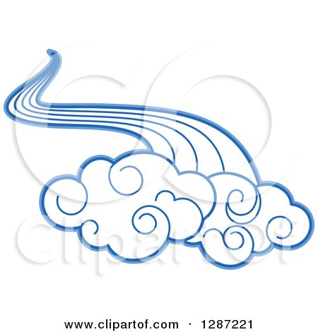 Clipart of Swirly Blue Clouds and Wind 2 - Royalty Free Vector Illustration by Vector Tradition SM