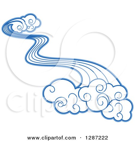 Clipart of Swirly Blue Clouds and Wind 3 - Royalty Free Vector Illustration by Vector Tradition SM