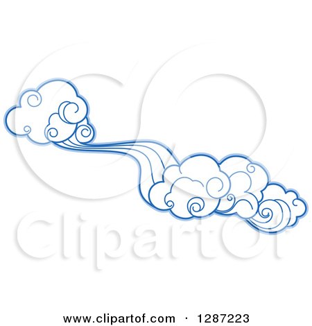 Clipart of Swirly Blue Clouds and Wind 4 - Royalty Free Vector Illustration by Vector Tradition SM