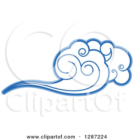 Clipart of Swirly Blue Clouds and Wind 5 - Royalty Free Vector Illustration by Vector Tradition SM
