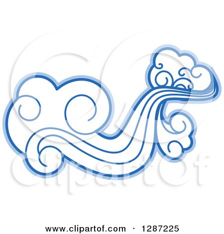 Clipart of Swirly Blue Clouds and Wind 6 - Royalty Free Vector Illustration by Vector Tradition SM