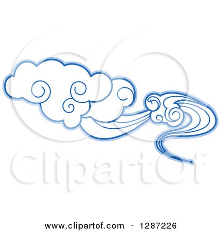 Clipart of Swirly Blue Clouds and Wind 7 - Royalty Free Vector Illustration by Vector Tradition SM