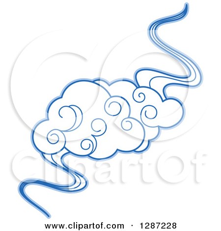 Clipart of Swirly Blue Clouds and Wind 9 - Royalty Free Vector Illustration by Vector Tradition SM