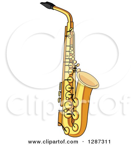 Clipart of a Brass Saxophone - Royalty Free Vector Illustration by Vector Tradition SM