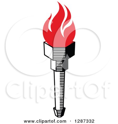 Clipart of a Black Torch with Red Flames 33 - Royalty Free Vector Illustration by Vector Tradition SM