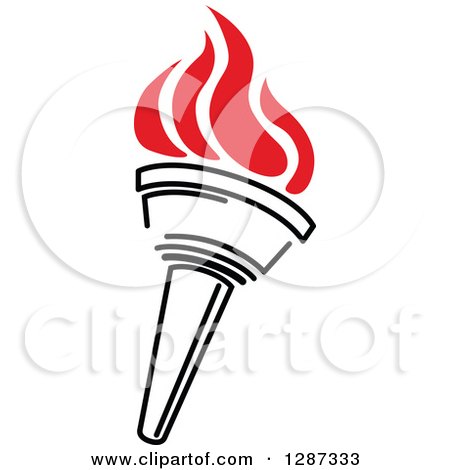 Clipart of a Black Torch with Red Flames 39 - Royalty Free Vector Illustration by Vector Tradition SM