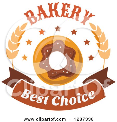 Clipart of a Bakery Best Choice Donut Design with Wheat - Royalty Free Vector Illustration by Vector Tradition SM