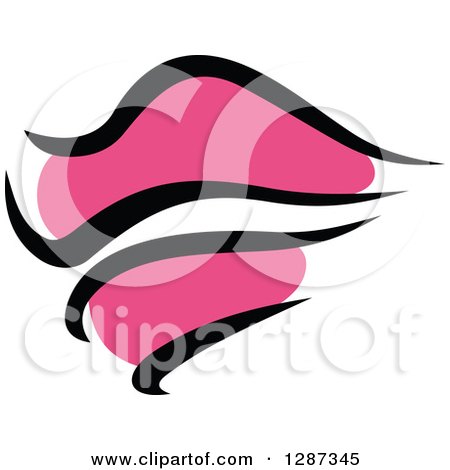 Clipart of Sketched Black and Pink Feminine Lips 9 - Royalty Free Vector Illustration by Vector Tradition SM
