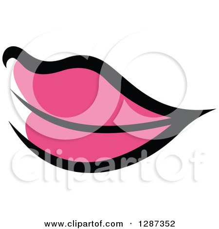 Clipart of Sketched Black and Pink Feminine Lips - Royalty Free Vector Illustration by Vector Tradition SM