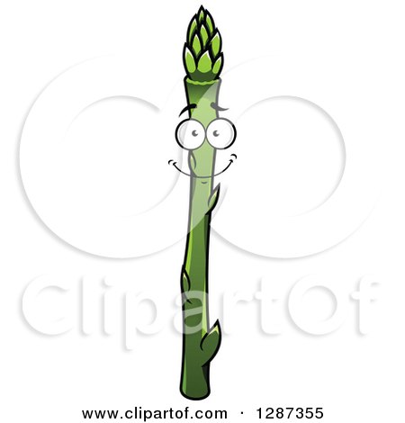 Clipart of a Happy Asparagus Stalk Character - Royalty Free Vector Illustration by Vector Tradition SM