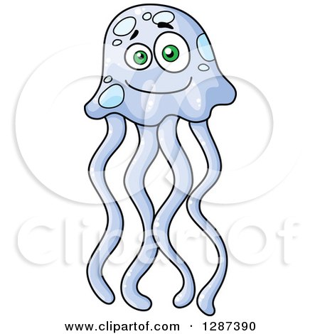 Clipart of a Cute Cartoon Purple Jellyfish - Royalty Free Vector Illustration by Vector Tradition SM