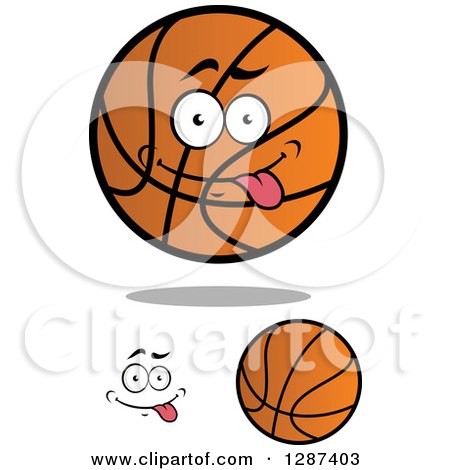 Clipart of Basketballs and a Goofy Face - Royalty Free Vector Illustration by Vector Tradition SM