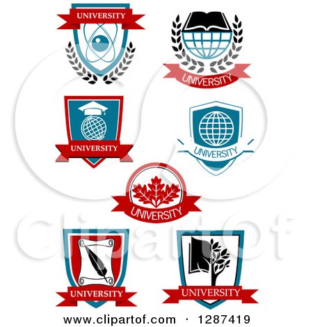 Clipart of College and University Shields 2 - Royalty Free Vector Illustration by Vector Tradition SM